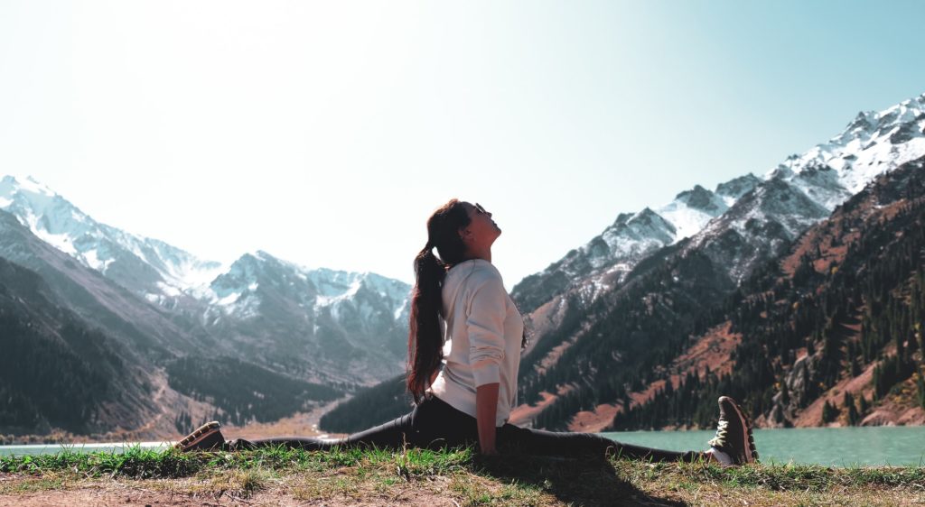 Happy woman enjoying nature