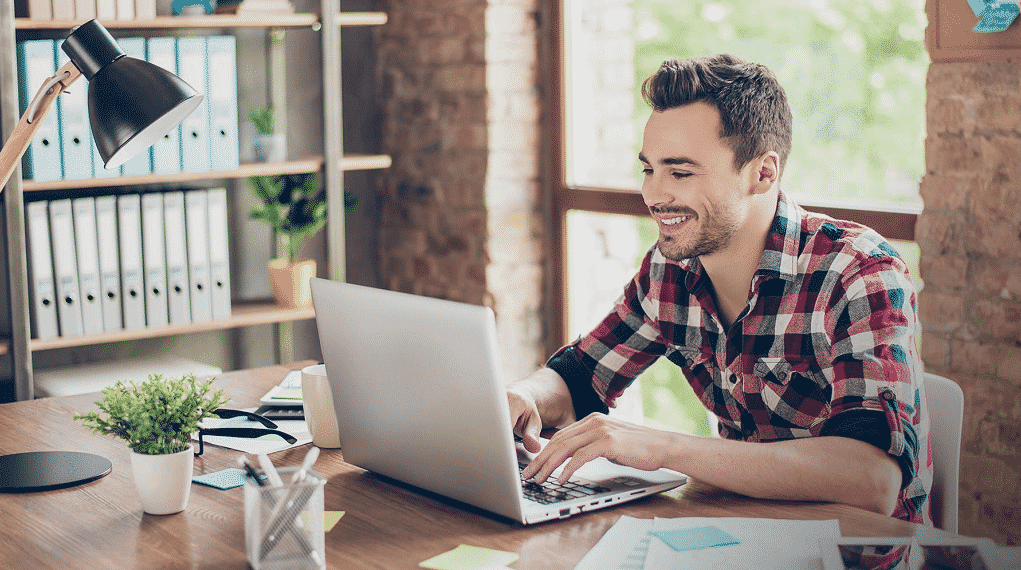man researching how to get a book published